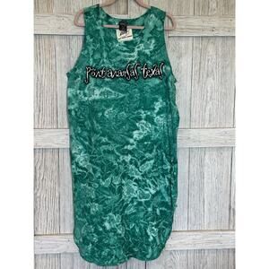 Port Aransas TX Sleeveless Tshirt Dress Green Tye Dye One Size Summer Beach